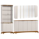 Ver imagem 3 de Kit Aparador Buffet com Cristaleira e Espelho Verbena N01 Off White Ypê - Lyam Decor