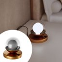 Ver imagem 1 de Abajur Luminária de Mesa Dama Interruptor e Globo e Lâmpada Branco Frio Decoração Casa Sala Quarto