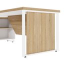 Ver mais imagens de Mesa de Escritório Executiva com Armário Lateral e Caixa de Tomadas 3 Gavetas 200cm Corporate Macadâmia E Branco