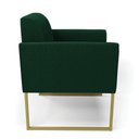 Ver imagem 7 de Poltrona Sala Estar Industrial Dourado Kit 2 Marisa Bouclê Verde D03 - D’Rossi