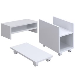 Kit Suporte Para Cpu Nobreak Guide Cyber e Suporte De Monitor Stand Lap L03 Branco - Lyam Decor Guid - 1