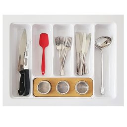 Organizador Divisor de Talheres para Gaveta M04 Bandeja 57,2x44 Cm Separador Branco - Inoviza - 2