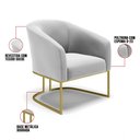Ver imagem 3 de Cadeira Sala de Jantar Base Industrial Dourado Stella Suede D03 - D’Rossi
