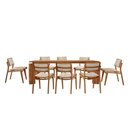 Ver imagem 2 de Sala de Jantar Mesa Nala 8 Lugares com Cadeiras Eva Linho Off-Imbuia 220cm Mobillare