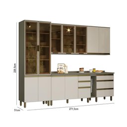 Cozinha Completa 7 Peças Connect Duna/cristal com Cristaleira - Móveis Henn - 5