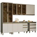 Ver imagem 1 de Cozinha Completa 7 Peças Connect Duna/cristal com Cristaleira - Móveis Henn