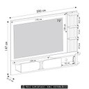 Ver imagem 4 de Painel Tv 72 Pol 220cm Suspenso Reno Pinho/off White A09 - Mpozenato