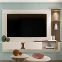 Ver imagem 1 de Painel Tv 72 Pol 220cm Suspenso Reno Pinho/off White A09 - Mpozenato