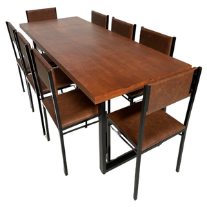 Conjunto de Mesa Jantar Ibiza 200x80 com 8 Cadeiras - Dg Móveis:imbuia/marron