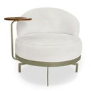 Ver imagem 4 de Kit 2 Poltronas Decorativa Andromeda Linho Bouclê Bege Pérola Base Giratória de Ferro - Pallazio