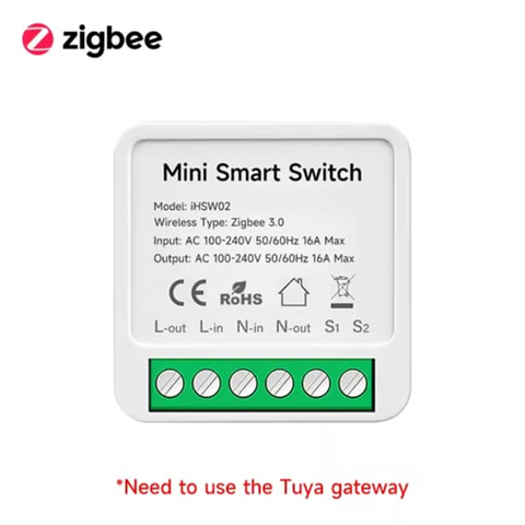 Modulo de Interruptor Inteligente Tuya Zigbee 2 Vias Alexa Google