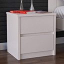 Ver imagem 1 de Mesa de Cabeceira 2 Gavetas Branco