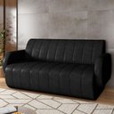 Ver imagem 2 de Sofá 2 Lugares Sala Living Orgânico 168cm Fávara K01 Couríssimo Preto - Lyam Decor