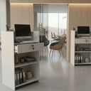 Ver imagem 2 de Balcão de Recepção com Gaveta de Chave e Prateleiras – Branco