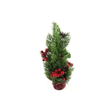 Mini Árvore de Natal 30cm com Mini Frutas e Base Xadrez | Natal Encantado Formosinha