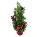 Ver imagem 1 de Mini Árvore de Natal 30cm com Mini Frutas e Base Xadrez | Natal Encantado Formosinha