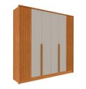 Ver imagem 2 de Guarda Roupa Casal MDF 6 Portas 4 Gavetas Ripado 240cm Guarani Cinamomo/Off White - TCIL Móveis