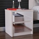 Ver imagem 1 de Mesa de Cabeceira Espelhada 2 Gavetas Branco