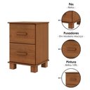 Ver imagem 4 de Kit 2 Mesa de Cabeceira 42 Cm Madeira Macica Taeda 1137c Castanho Festra