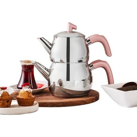 Chaleira & Bule de Chá Aço Inox Turco Belinay Midi Tamanho
