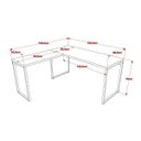 Ver imagem 4 de Conjunto 3 Peças com Mesa para Escritório em L Kuadra e 2 Estantes Multiuso 5 Prateleiras Industrial Preta Bege