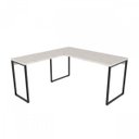 Ver imagem 3 de Conjunto 3 Peças com Mesa para Escritório em L Kuadra e 2 Estantes Multiuso 5 Prateleiras Industrial Preta Bege