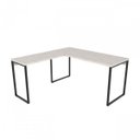 Ver imagem 3 de Kit 3 Peças com Mesa para Escritório em L Kuadra e 2 Estantes Multiuso 5 Prateleiras