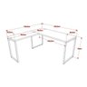 Kit 3 Peças com Mesa para Escritório em L Kuadra e 2 Estantes Multiuso 5 Prateleiras - 4