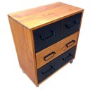 Ver imagem 7 de Mesa de Cabeceira Modelo Industrial Ferro e Madeira com 4 Gavetas e 4 Rodízios