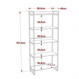 Kit 3 Peças com Mesa para Escritório em L Kuadra e 2 Estantes Multiuso 5 Prateleiras - 6