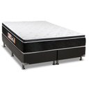 Ver imagem 1 de Cama Box King: Colchão Espuma Castor D33 Black e White Double Face + Base CRC Suede Black(193x203)