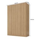 Ver imagem 4 de Guarda Roupa 160cm 4 Portas C/ Prateleiras e Nichos 100% Mdf Cor:olmo