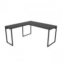 Ver imagem 3 de Kit 3 Peças com Mesa para Escritório em L Kuadra e 2 Estantes Multiuso 5 Prateleiras