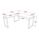 Ver imagem 4 de Conjunto 3 Peças com Mesa para Escritório em L Kuadra e 2 Estantes Multiuso 5 Prateleiras Industrial Ônix Preto