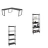 Kit 3 Peças com Mesa para Escritório em L Kuadra e 2 Estantes Multiuso 5 Prateleiras - 2