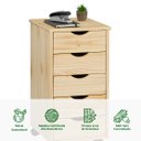 Ver mais imagens de Gaveteiro Escritório Madeira Maciça 5 Gavetas Rodízios Lagos Madeira Natural Idimex