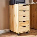 Ver imagem 1 de Gaveteiro Escritório Madeira Maciça 5 Gavetas Rodízios Lagos Madeira Natural Idimex