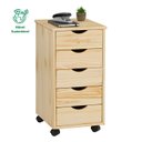 Ver imagem 6 de Gaveteiro Escritório Madeira Maciça 5 Gavetas Rodízios Lagos Madeira Natural Idimex