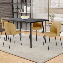 Kit 3 Cadeiras Sala de Jantar Estofada Gavi L02 Couríssimo Fendi - Lyam Decor - 2 Kit 3 Cadeiras Sala de Jantar Estofada Gavi L02 Couríssimo Fendi - Lyam Decor - 2