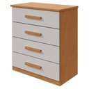 Ver imagem 3 de Cômoda para Quarto 4 Gavetas Puxadores Cromados Baião 88cm Bege Amêndoa Clean/Off White