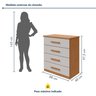 Cômoda 4 Gavetas para Quarto 97,5cm X 88cm Baião - 4