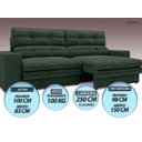 Ver imagem 5 de Sofá Pegasus 2,50m Assento Retrátil e Reclinável Velosuede - Netsofas - Verde