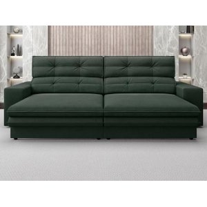 Sofá Pegasus 2,50m Assento Retrátil e Reclinável Velosuede - Netsofas - Verde