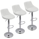 Ver imagem 1 de Kit 3 Banquetas Milano Carmel Estofada Giratória C/ Regulagem - Branco