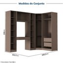 Ver imagem 4 de Guarda-Roupa Planejado de Canto Obliquo 6 Peças 7 Portas Reflectas Orion CabeCasa MadeiraOriginals Marrom/Mocha