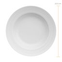 Ver imagem 6 de Jogo 6 Pratos Fundos Redondos 23,5cm Porcelana Relevo Germer Branco Mesa Posta