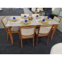 Ver imagem 1 de Sala de Jantar Madeira Maciça com Vidro 6 Cadeiras 1,80x1,0m - Esparta - Requinte Salas