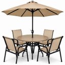Ver imagem 1 de Ombrelone Guarda Sol de Luxo Impermeável Haste Central 2.4m para Piscina Jardim Área Externa