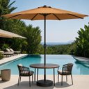 Ver imagem 4 de Ombrelone Guarda Sol de Luxo Impermeável Haste Central 2.4m para Piscina Jardim Área Externa