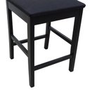 Ver mais imagens de Banqueta Média Pérola Madeira Maciça com Telinha c/ 62cm Altura - Preto Assento Estofado Linho Preto